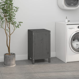 Contenitore per Bucato Grigio 44x44x76 cm Legno Massello Pino 823576
