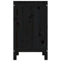 Contenitore per Bucato Nero 44x44x76 cm Legno Massello Pino