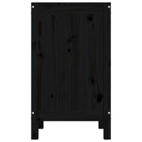 Contenitore per Bucato Nero 44x44x76 cm Legno Massello Pino 823578