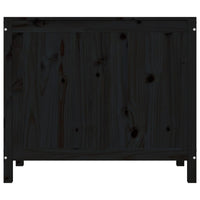 Contenitore per Bucato Nero 88,5x44x76 cm Legno Massello Pino cod mxl 43282