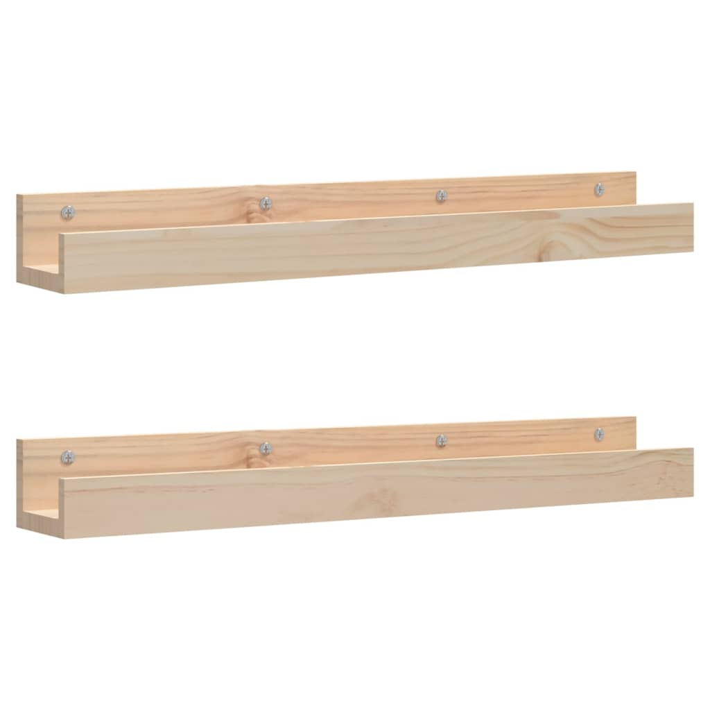 Mensole da Parete 2 pz 80x12x9cm in Legno Massello di Pino cod mxl 50286