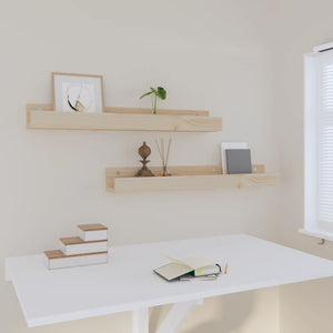 Mensole da Parete 2 pz 80x12x9cm in Legno Massello di Pino cod mxl 50286