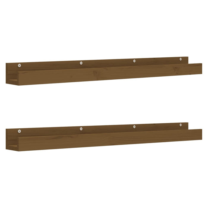 Mensole da Parete 2 pz Miele 110x12x9 cm Legno Massello di Pino cod mxl 32860