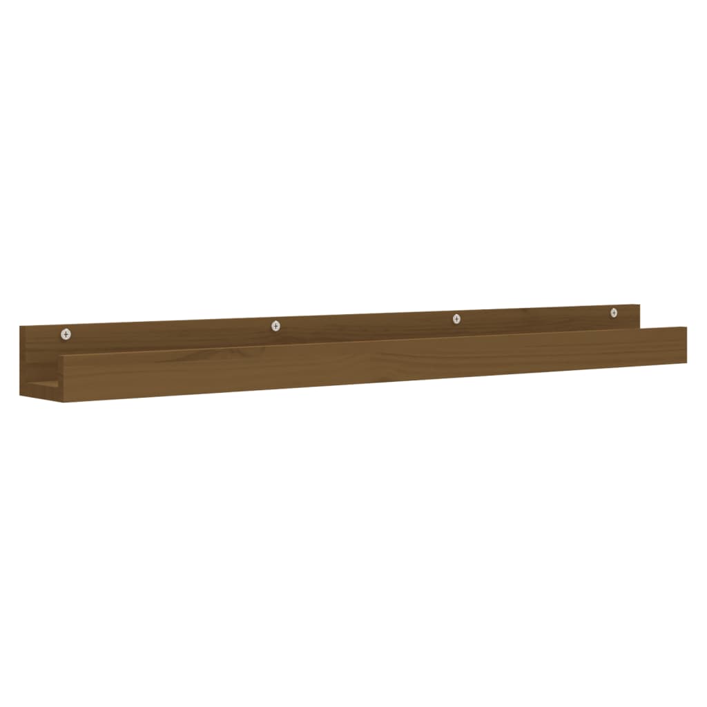 Mensole da Parete 2 pz Miele 110x12x9 cm Legno Massello di Pino cod mxl 32860