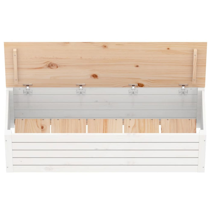 Contenitore Portaoggetti Bianco 109x36,5x33cm Massello di Pino 823625