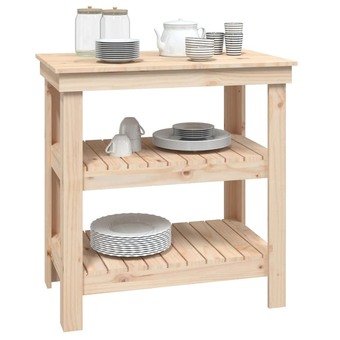 Banco da Lavoro 78,5x50x80 cm in Legno Massello di Pino 823639