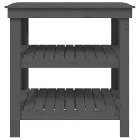 Banco da Lavoro Grigio 78,5x50x80 cm in Legno Massello di Pino 823641