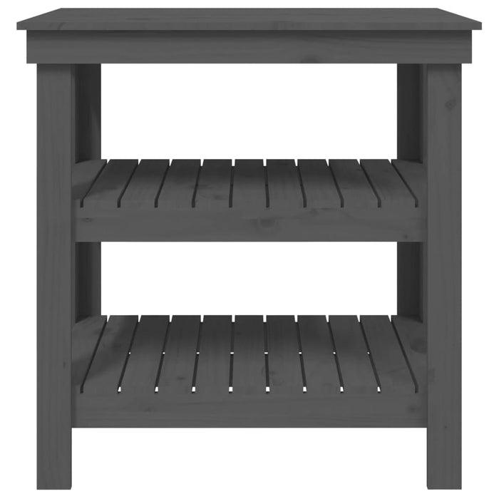 Banco da Lavoro Grigio 78,5x50x80 cm in Legno Massello di Pino 823641
