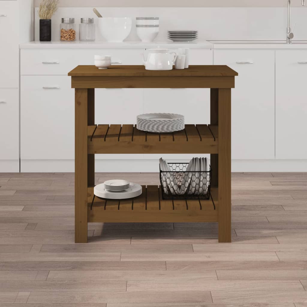 Banco da Lavoro Ambra 78,5x50x80 cm in Legno Massello di Pino 823642