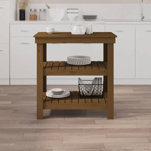 Banco da Lavoro Ambra 78,5x50x80 cm in Legno Massello di Pino 823642