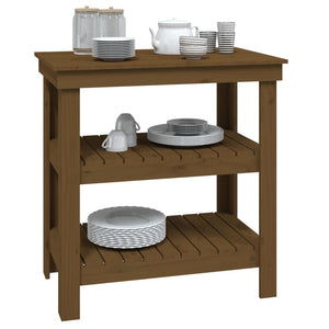 Banco da Lavoro Ambra 78,5x50x80 cm in Legno Massello di Pino 823642