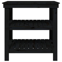 Banco da Lavoro Nero 78,5x50x80 cm in Legno Massello di Pino 823643