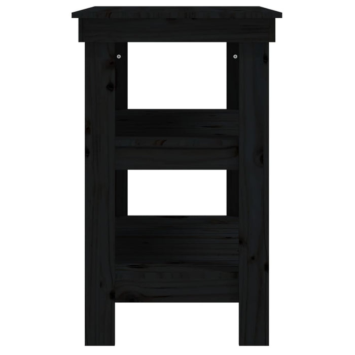 Banco da Lavoro Nero 78,5x50x80 cm in Legno Massello di Pino 823643
