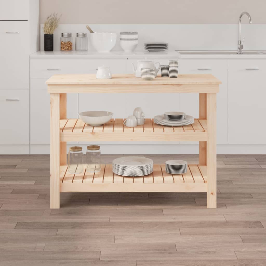 Banco da Lavoro 110,5x50x80 cm in Legno Massello di Pino cod mxl 16754