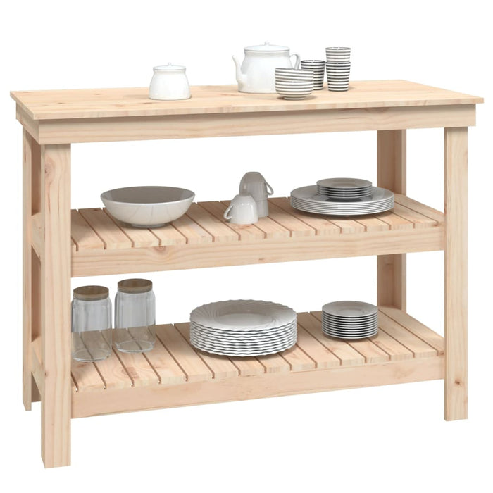 Banco da Lavoro 110,5x50x80 cm in Legno Massello di Pino cod mxl 16754