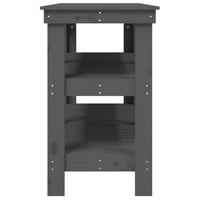 Banco da Lavoro Grigio 142,5x50x80 cm in Legno Massello di Pino 823651