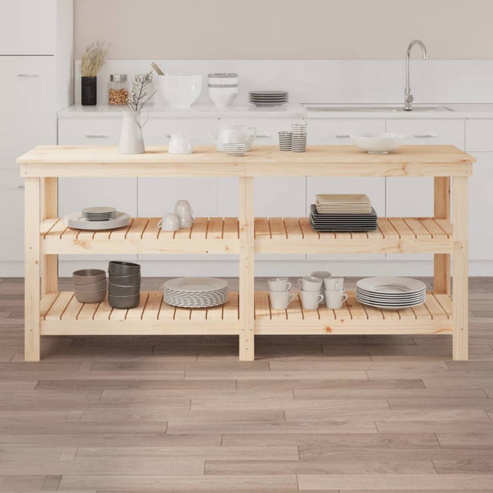 Banco da Lavoro 181x50x80 cm in Legno Massello di Pino cod mxl 9349