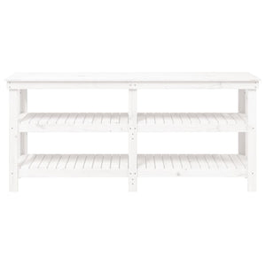 Banco da Lavoro Bianco 181x50x80 cm in Legno Massello di Pino 823655