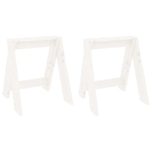 Sgabelli 2 pz Bianchi 40x40x45 cm in Legno Massello di Pino 823660