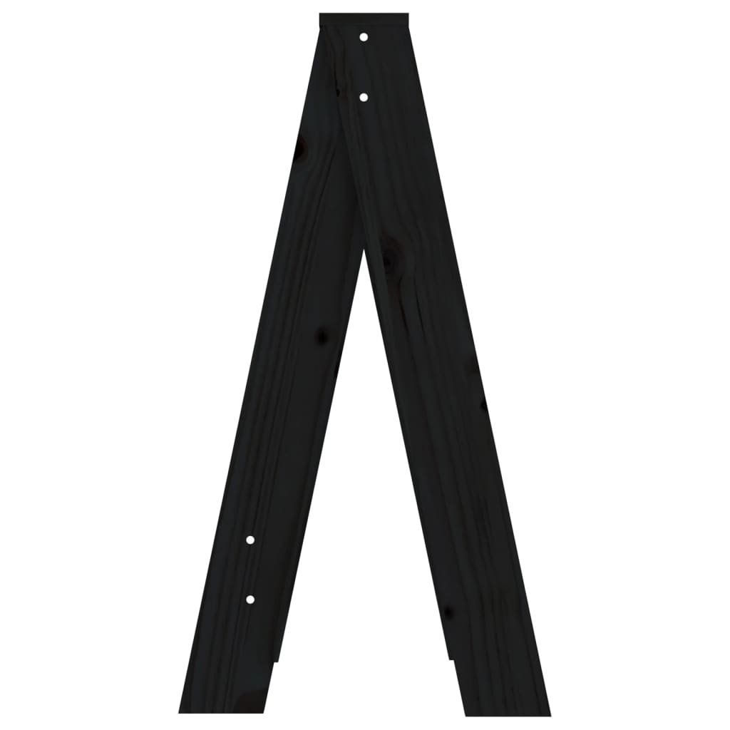 Sgabelli 2 pz Nero 40x40x75 cm in Legno Massello di Pino 823673