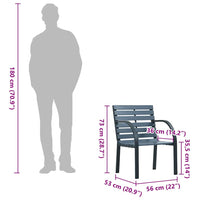 Sedie da Giardino 2 pz Grigie in Legno di Abete e Acciaio