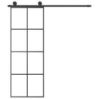 Porta Scorrevole con Ferramenta 76x205cm Vetro ESG Alluminio 3152139