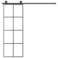 Porta Scorrevole con Ferramenta 76x205cm Vetro ESG Alluminiocod mxl 124160