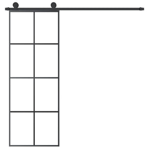 Porta Scorrevole con Ferramenta 76x205cm Vetro ESG Alluminiocod mxl 124160