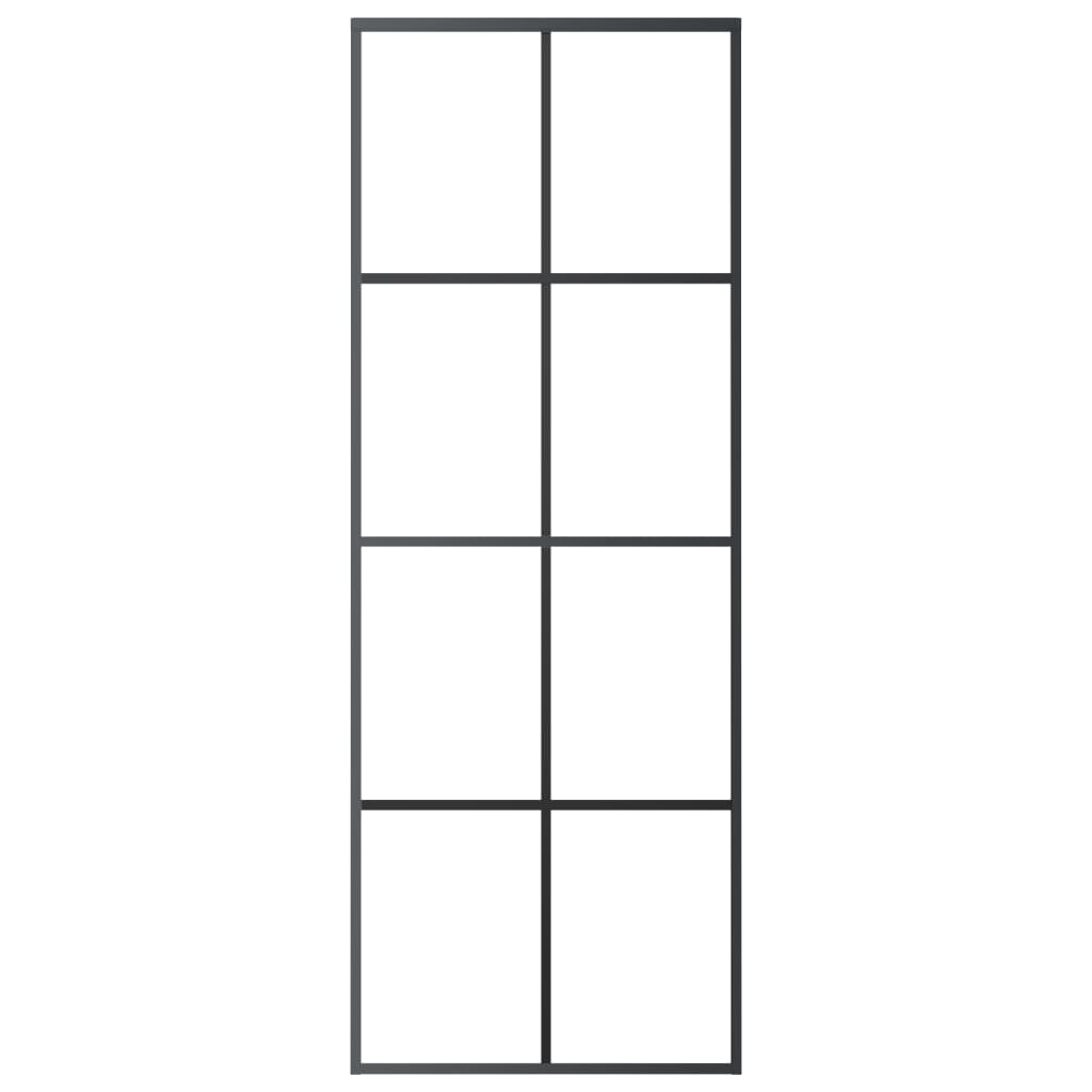 Porta Scorrevole con Ferramenta 76x205cm Vetro ESG Alluminio 3152140