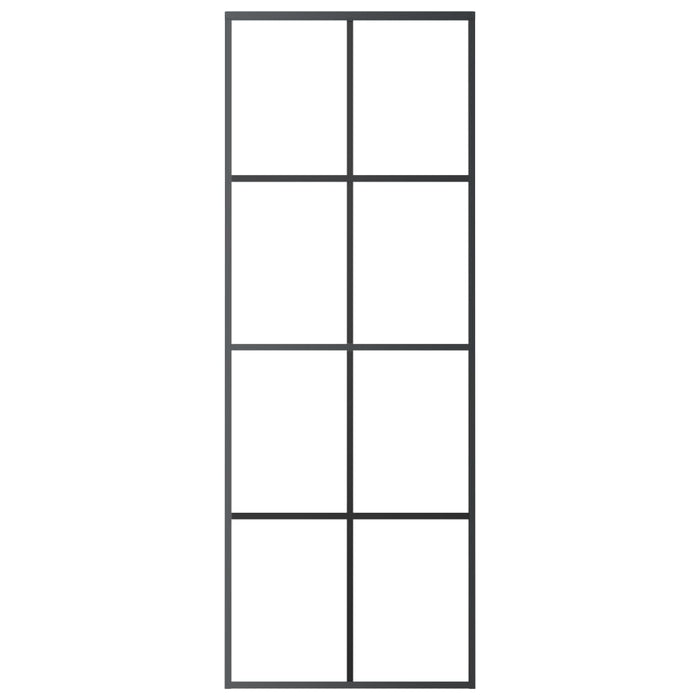 Porta Scorrevole con Ferramenta 76x205cm Vetro ESG Alluminio 3152140