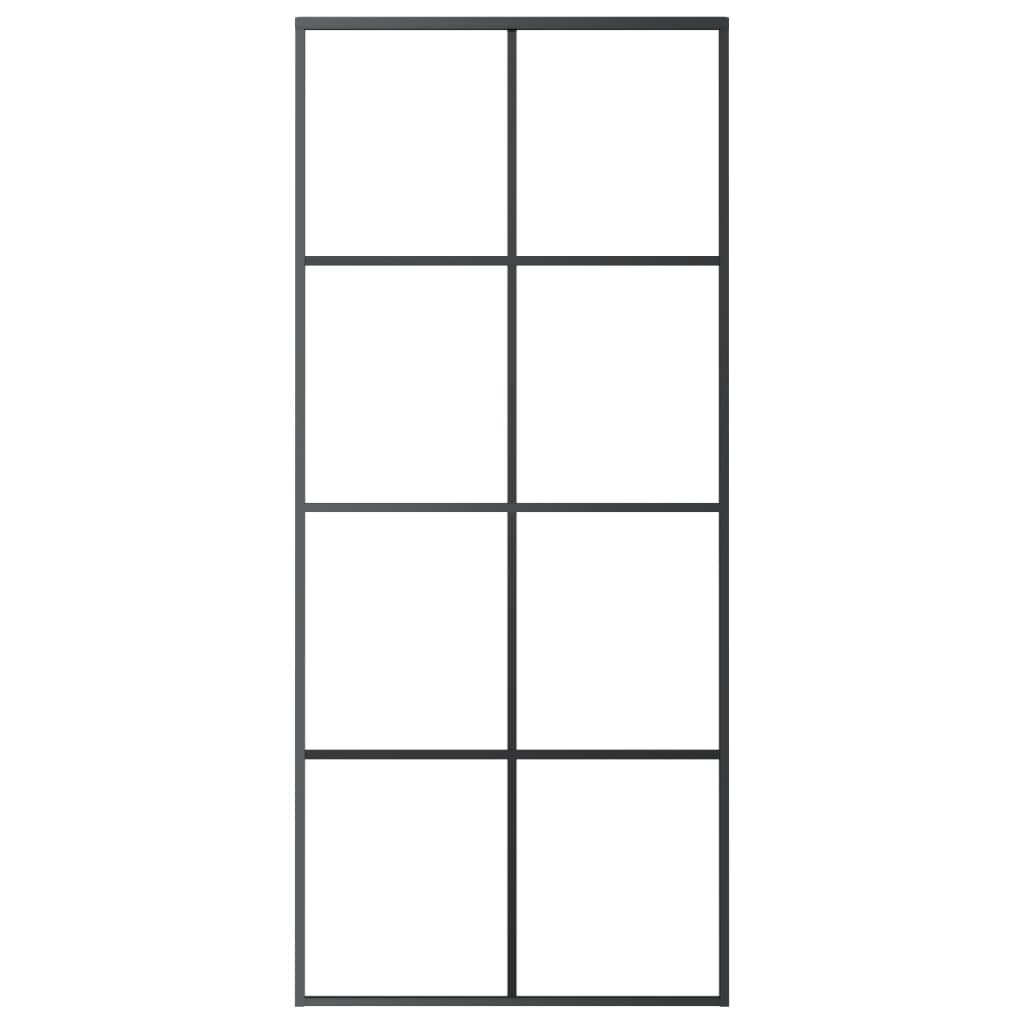 Porta Scorrevole con Ferramenta 90x205cm Vetro ESG Alluminio