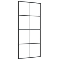 Porta Scorrevole con Ferramenta 90x205cm Vetro ESG Alluminio 3152142