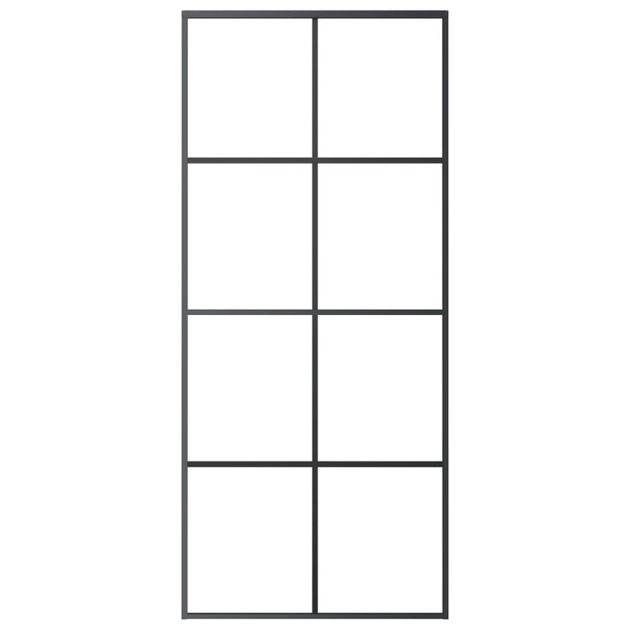 Porta Scorrevole con Ferramenta 90x205cm Vetro ESG Alluminio 3152142