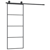 Porta Scorrevole con Ferramenta 76x205cm Vetro ESG Alluminio 3152145