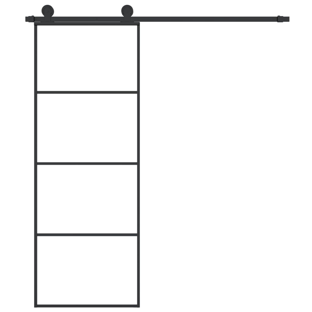 Porta Scorrevole con Ferramenta 76x205cm Vetro ESG Alluminiocod mxl 101118