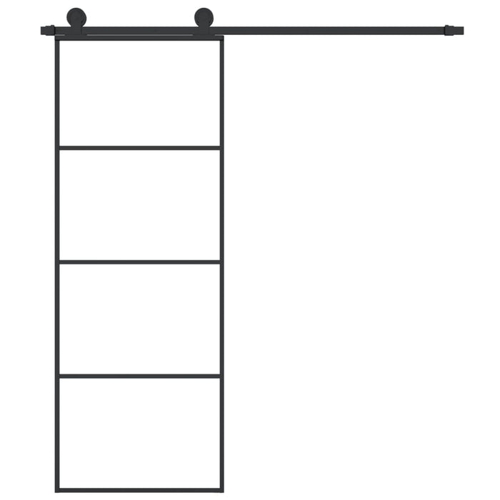 Porta Scorrevole con Ferramenta 76x205cm Vetro ESG Alluminiocod mxl 101118