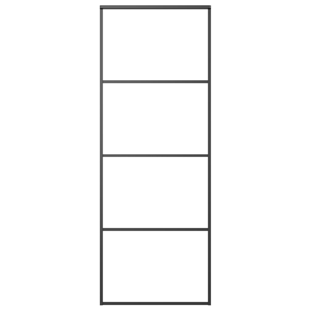 Porta Scorrevole con Ferramenta 76x205cm Vetro ESG Alluminio 3152145