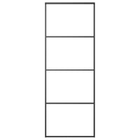 Porta Scorrevole con Ferramenta 76x205cm Vetro ESG Alluminio 3152145