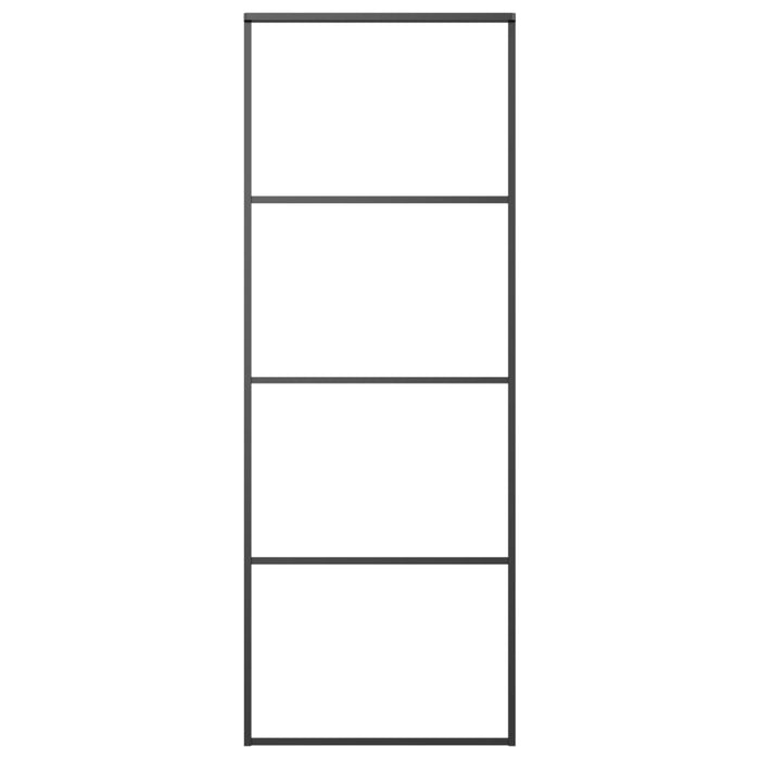 Porta Scorrevole con Ferramenta 76x205cm Vetro ESG Alluminio 3152145