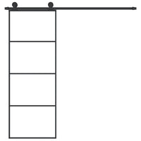 Porta Scorrevole con Ferramenta 76x205cm Vetro ESG Alluminiocod mxl 76228