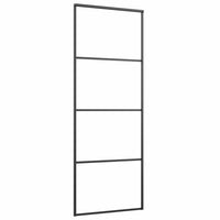 Porta Scorrevole con Ferramenta 76x205cm Vetro ESG Alluminio 3152146