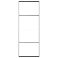 Porta Scorrevole con Ferramenta 76x205cm Vetro ESG Alluminio 3152146