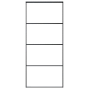 Porta Scorrevole con Ferramenta 90x205cm Vetro ESG Alluminio 3152147