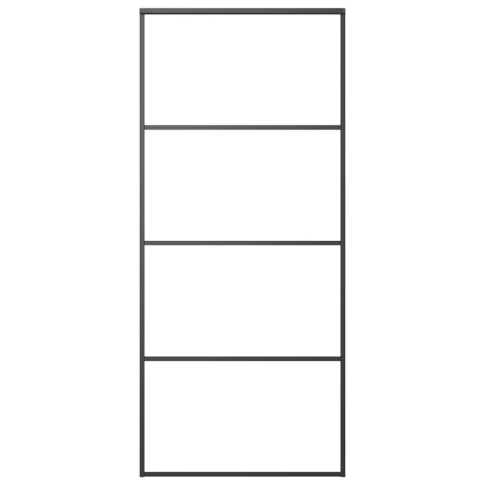 Porta Scorrevole con Ferramenta 90x205cm Vetro ESG Alluminio 3152148