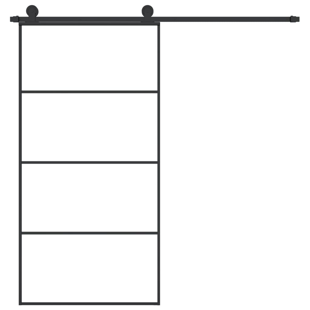 Porta Scorrevole con Ferramenta 102,5x205cm Vetro ESG Alluminio 3152150