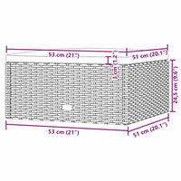 Poggiapiedi da Giardino con Cuscino in Polyrattan Nero 319589