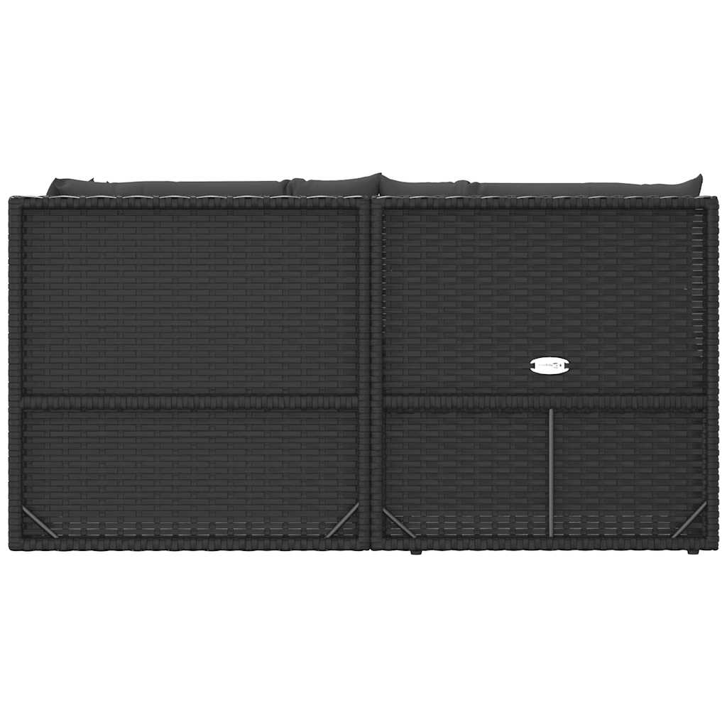 Set Divani da Giardino 5 pz con Cuscini Nero in Polyrattan 319595