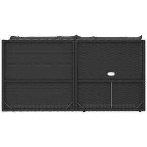 Set Divani da Giardino 5 pz con Cuscini Nero in Polyrattan 319595