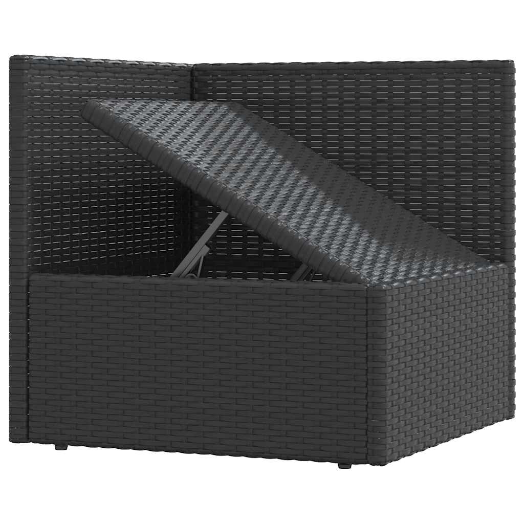 Set Divani da Giardino 5 pz con Cuscini Nero in Polyrattan 319595