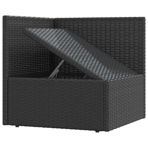 Set Divani da Giardino 5 pz con Cuscini Nero in Polyrattan 319595